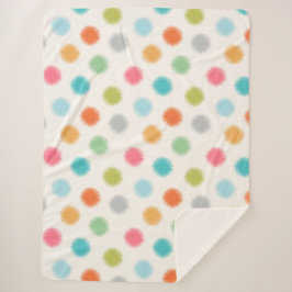 Pastel Pompoms Sherpa Blanket