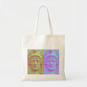 Pastel Pop Art Deco Stone Head Sculpture Tock Bag Tygkasse