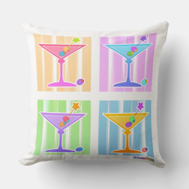 PASTEL POP ART MARTINIS KUDDE (Framsida)