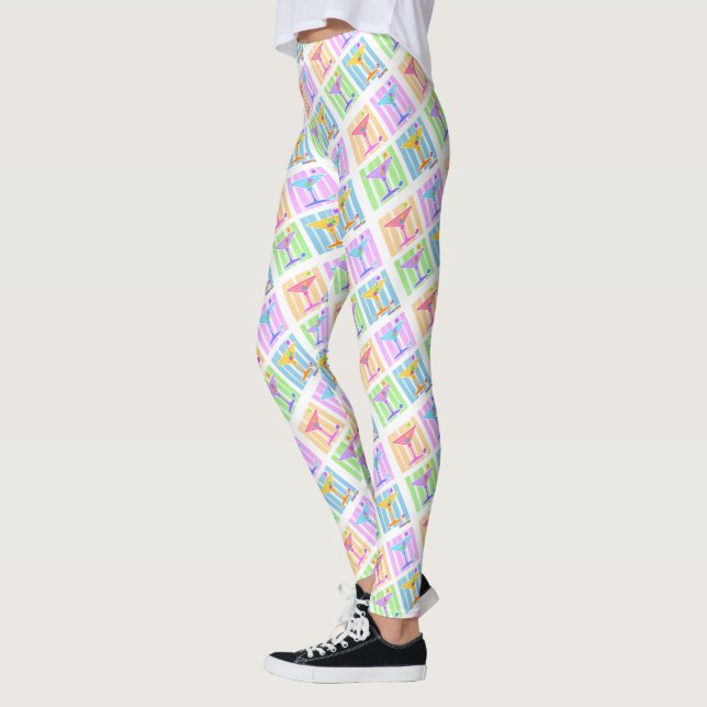 PASTEL POP ART MARTINIS LEGGINGS (Vänster)
