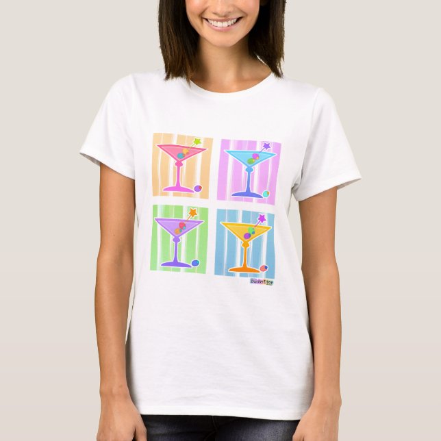 PASTEL POP ART MARTINIS T SHIRT (Framsida)