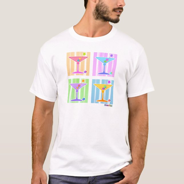PASTEL POP ART MARTINIS TEE SHIRT (Framsida)