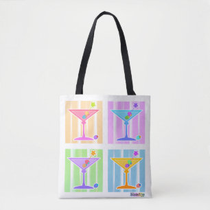 PASTEL POP ART MARTINIS TYGKASSE