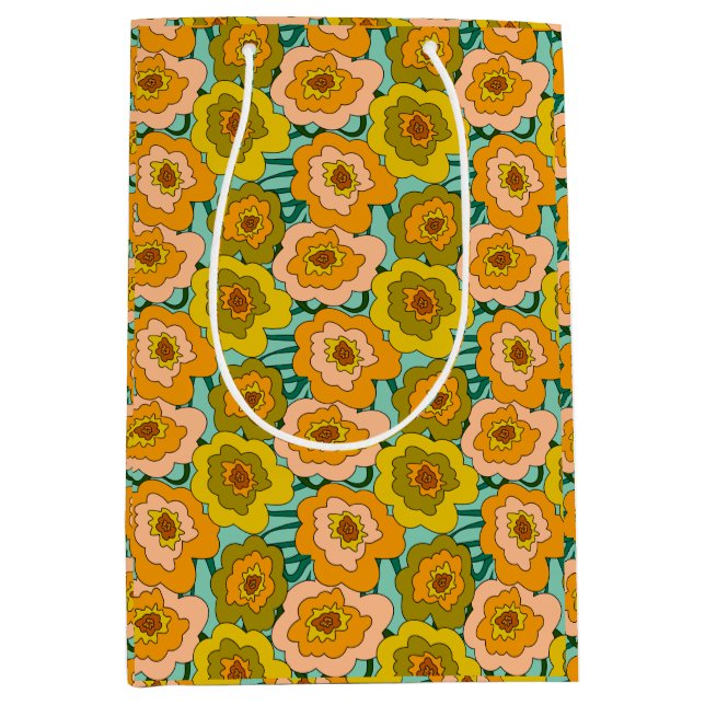 Pastel Poppies Wrapping Paper Bag (Framsidan)