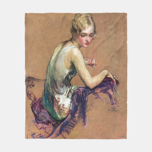 Pastel Porträtt Fleecefilt (Framsidan)