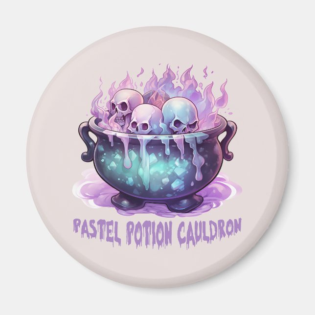 Pastel Potion Cauldron Magnet (Framsidan)