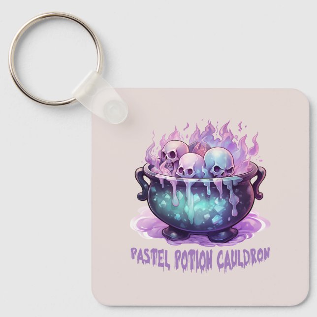 Pastel Potion Cauldron Nyckelring (Framsida)