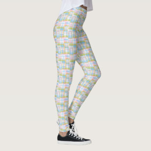 Pastel Preppy Madras Patchwork Stil Play Tartan Leggings