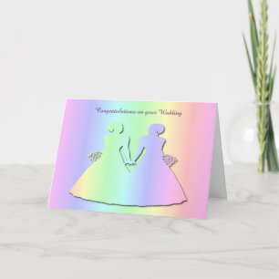 Pastel Pride Gay Bröllop Card for Brides Kort