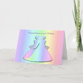 Pastel Pride Lesbisk Bröllop Card för gay Brides Kort
