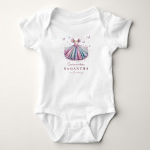 Pastel princess-klänning för en första födelsedag t shirt
