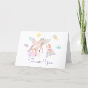 Pastel Princess Unicorn Baby Shower Tack Kort