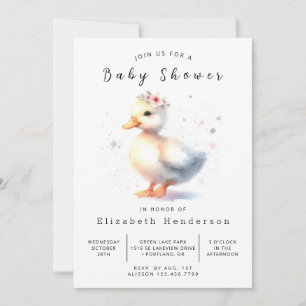 Pastel Printable Anka Baby Shower Inbjudningar