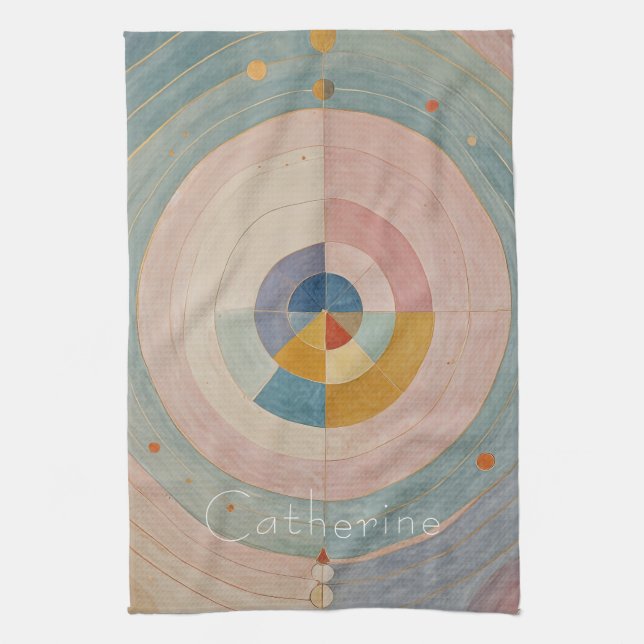 Pastel Prism: Rainbow Färg Hjul Kökshandduk (Vertikal)