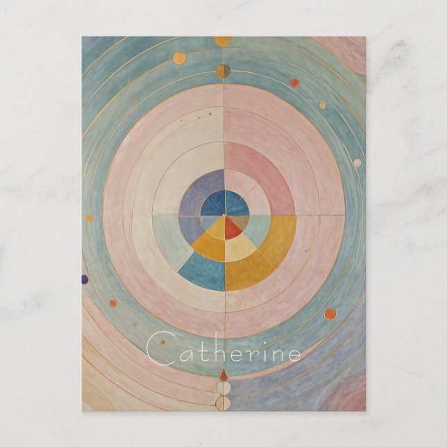 Pastel Prism: Rainbow Färg Hjul Vykort (Framsida)