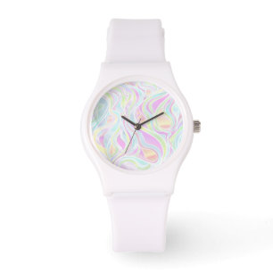 Pastel Psychedelic Stached Glass Abstrakt Armbandsur