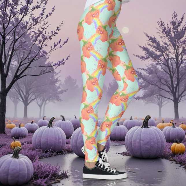 Pastel Puking Pumpkins himlar Leggings (Pastel puking pumpkin leggings )