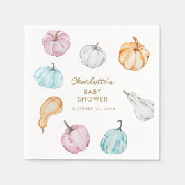 Pastel Pumpkin Gender Neutral Fall Baby Shower Pappersservett