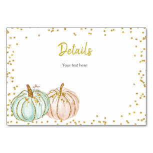 Pastel Pumpkin Gender Reveal Bostadsinformation Bordsnummer