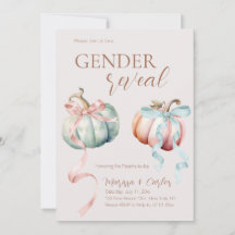Pastel Pumpkin Gender Reveal FALL-inbjudan