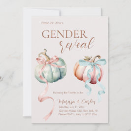 Pastel Pumpkin Gender Reveal FALL-inbjudan Inbjudningar
