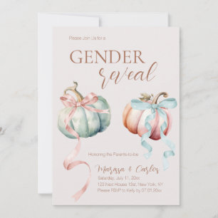 Pastel Pumpkin Gender Reveal FALL-inbjudan Inbjudningar