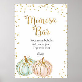 Pastel Pumpkin Mimosa Pub Sign Poster