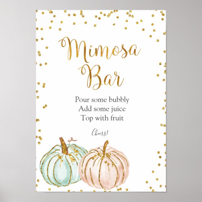 Pastel Pumpkin Mimosa Pub Sign Poster (Framsidan)