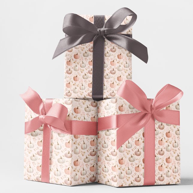 Pastel Pumpkin Monogram - Personlig Inledande Presentpapper (Skapare uppladdad)