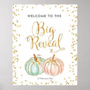 Pastel Pumpkin Välkommen till Big Reveal Poster