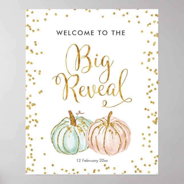 Pastel Pumpkin Välkommen till Big Reveal Poster (Framsidan)