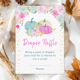 Pastel Pumpkins Blommigt Diaper Raffle Tilläggskort