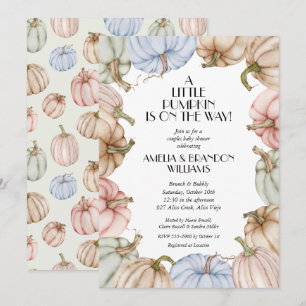 Pastel Pumpkins Mint Baby Shower Inbjudningar