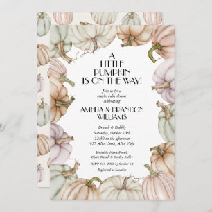 Pastel Pumpkins Neutralt Baby Shower Inbjudningar