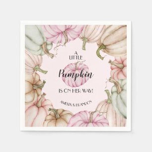 Pastel Pumpkins Rosa Girl Baby Shower Pappersservett