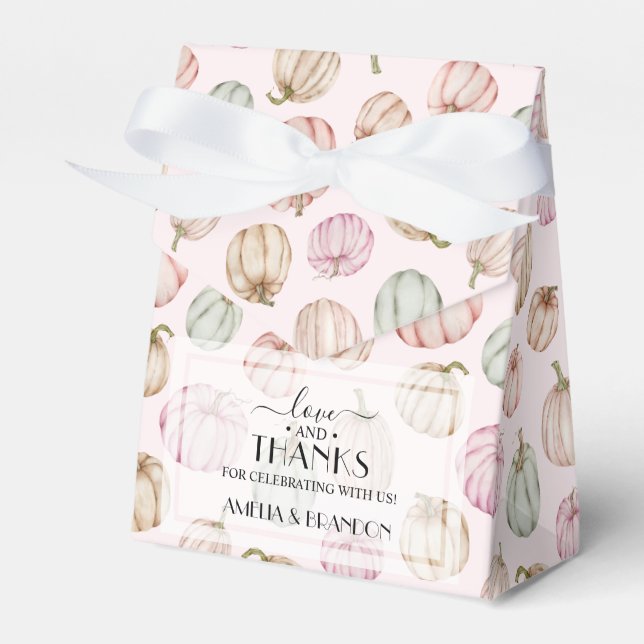 Pastel Pumpkins Rosa Girl Baby Shower Presentaskar (Framsidan Sidan)