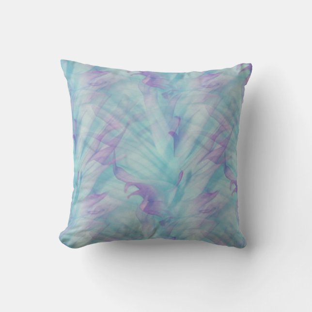 Pastel Purple and Blue Abstract Kudde (Framsida)