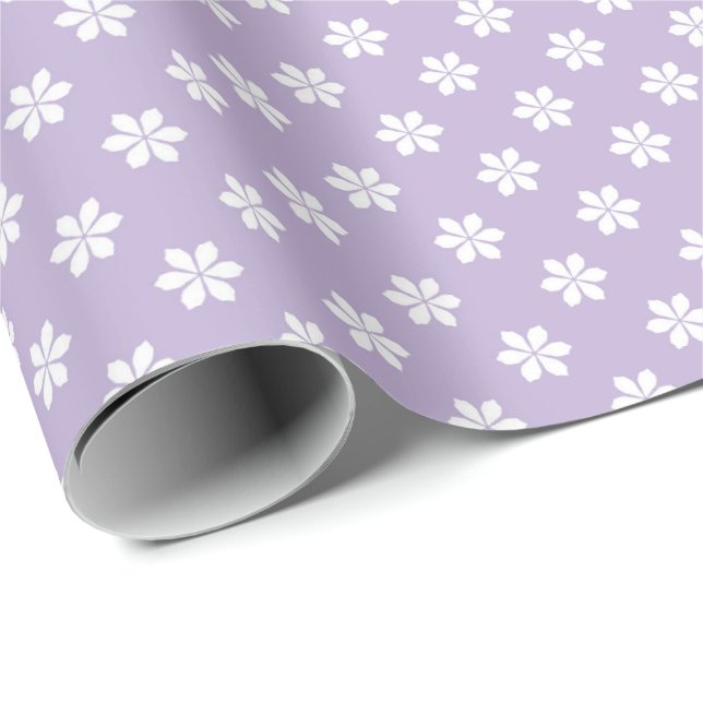 Pastel Purple Daisies for Spring and Baby Gifts Presentpapper (Rullad Hörn)