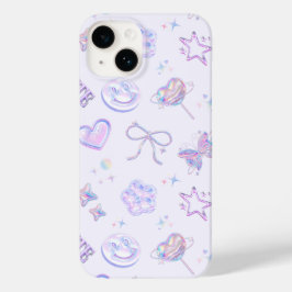 Pastel Purple Holographic Y2K Kitsch Jelly Pattern