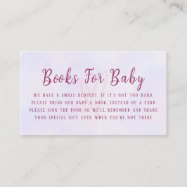 Pastel Purple Pink Baby Shower Book Request Tilläggskort