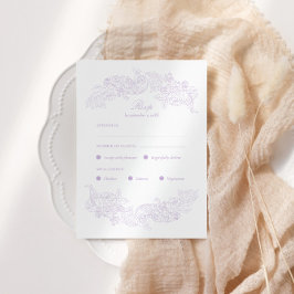 Pastel Purple Victorian Meal Choice RSVP Card OSA Kort