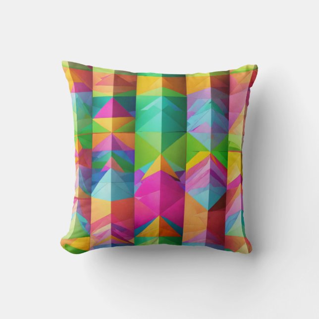 Pastel Pyramids Helig Geometry Harmony Kudde (Framsida)