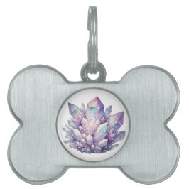Pastel Quartz-kluster ID-bricka Husdjur