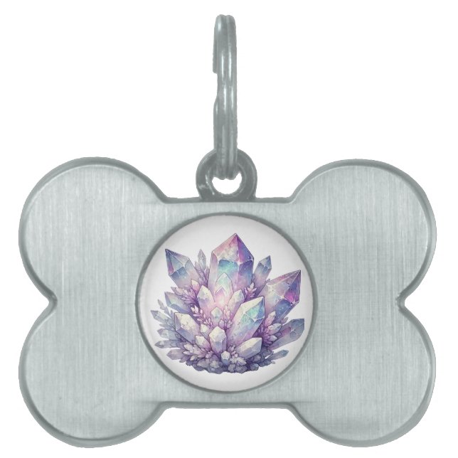 Pastel Quartz-kluster ID-bricka Husdjur (Framsidan)