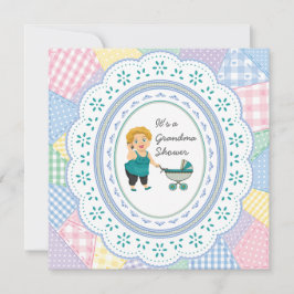 Pastel Quilt Grandma Baby Shower Inbjudningar