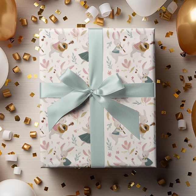 Pastel Rabbits Pattern | Easter Wrapping Paper Presentpapper (Skapare uppladdad)