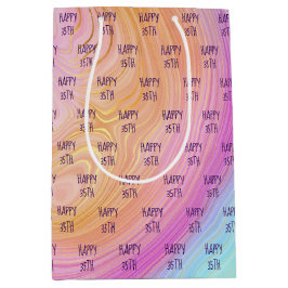 Pastel Rainbow 35e Birthday Medium Gift Bag
