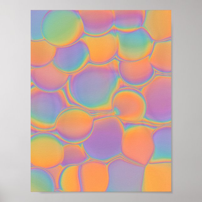 Pastel Rainbow Abstract Scallop Pattern Colorful W Poster (Framsidan)