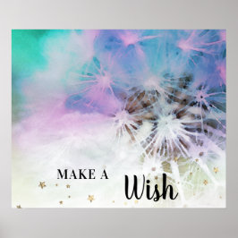 *~* Pastel Rainbow Abstrakt DANDELION gör en önska Poster
