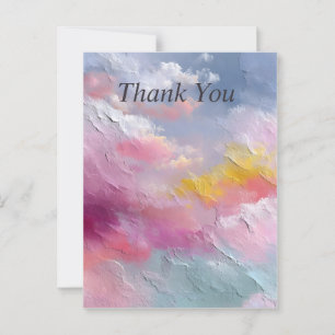 Pastel Rainbow Abstrakt Paint - tackkort Vykort